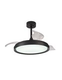 Ventilador de techo LED 50W MISTRAL con aspas plegables 30W Negro 2700K-5000K, 3200 Lm 