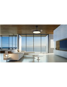 Ventilador de techo LED 50W MISTRAL con aspas plegables 30W Negro 2700K-5000K, 3200 Lm  2