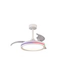 Ventilador Lámpara LED RGB Raimbow NORTH de 40W y 28W de potencia Blanco 2700K-6500K, 2500 Lm