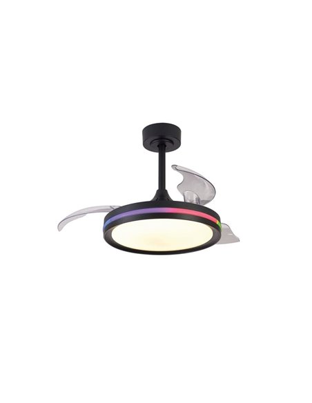 Ventilador Lámpara LED RGB Raimbow NORTH de 40W y 28W de potencia Negro 2700K-6500K, 2500 Lm