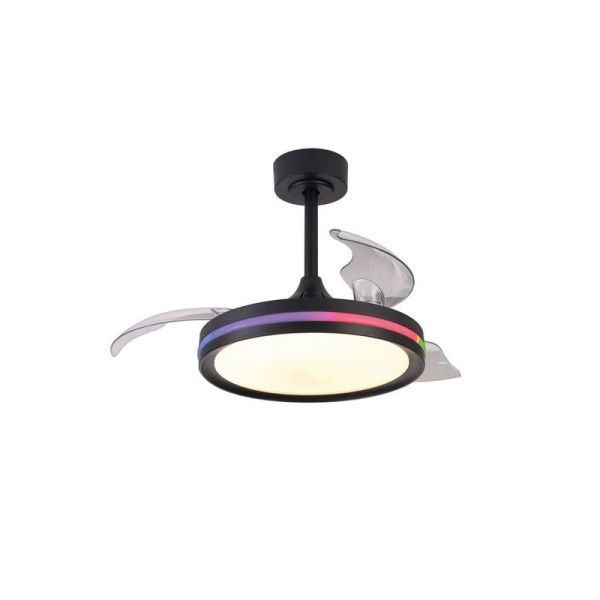 Ventilador Lámpara LED RGB Raimbow NORTH de 40W y 28W de potencia Negro 2700K-6500K, 2500 Lm