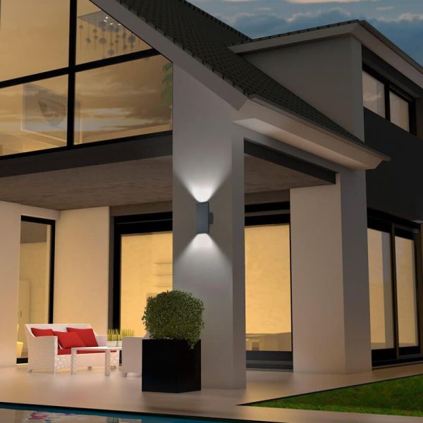 Aplique pared LED con luz arriba y abajo COLORADO exterior 20cm en el exterior