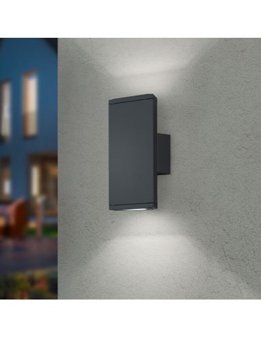 Aplique pared LED con luz arriba y abajo COLORADO exterior 20cm en una pared