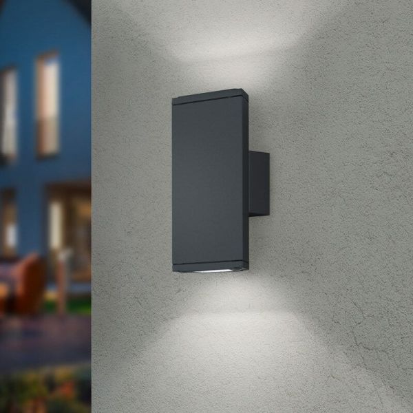 Aplique pared LED con luz arriba y abajo COLORADO exterior 20cm en una pared