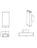 Aplique pared LED con luz arriba y abajo COLORADO exterior 20cm medidas producto