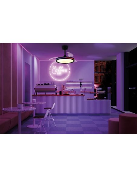 Ventilador Lámpara LED RGB Raimbow NORTH de 40W y 28W de potencia Negro 2700K-6500K, 2500 Lm