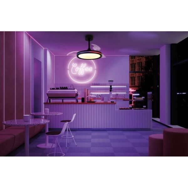 Ventilador Lámpara LED RGB Raimbow NORTH de 40W y 28W de potencia Negro 2700K-6500K, 2500 Lm