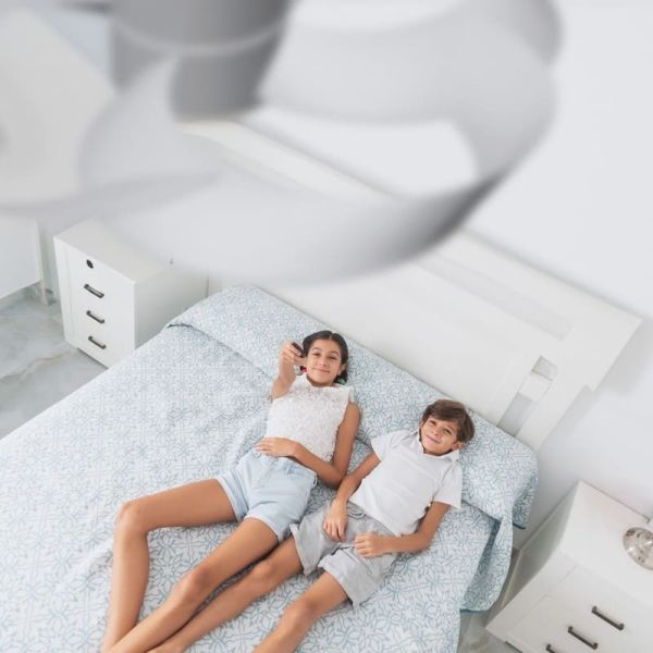 Ventilador LED 24W con aspas toroidales ROSE 22W Blanco 2700K-5000K, 2000 Lm
