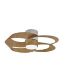 Ventilador LED 24W con aspas toroidales ROSE 22W Madera+Blanco 2700K-5000K, 2000 Lm
