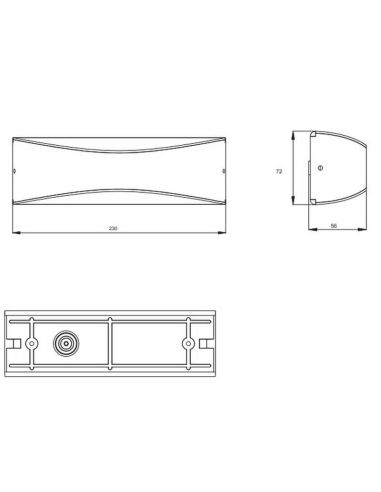 Aplique de pared LED alargado 23cm KONDA exterior IP65 medidas producto