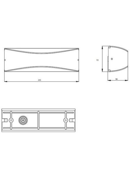 Aplique de pared LED alargado 23cm KONDA exterior IP65 medidas producto