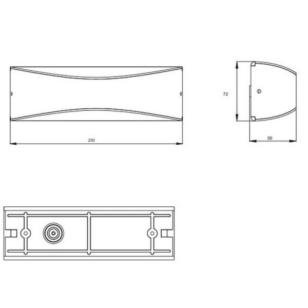 Aplique de pared LED alargado 23cm KONDA exterior IP65 medidas producto