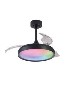 Lampe Ventilateur LED 40W RGB Raimbow SIBERIA MINI 28W Noir 2700K-5000K, 2500 Lm Ø43cm