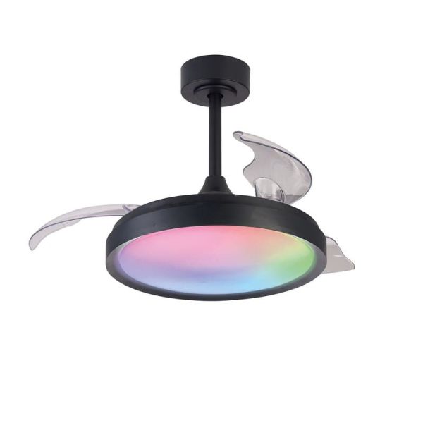 Lampe Ventilateur LED 40W RGB Raimbow SIBERIA MINI 28W Noir 2700K-5000K, 2500 Lm Ø43cm