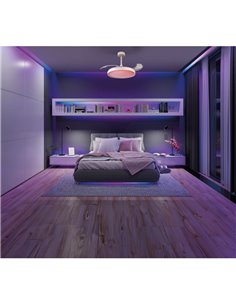 Lampe Ventilateur LED 40W RGB Raimbow SIBERIA MINI 28W Noir 2700K-5000K, 2500 Lm Ø43cm 2