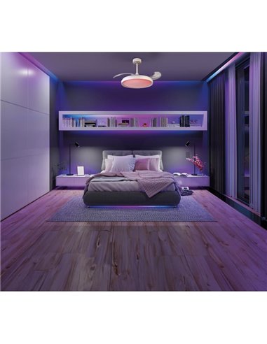 Ventilador Lámpara LED 40W RGB Raimbow SIBERIA MINI 28W Negro 2700K-5000K, 2500 Lm Ø43cm