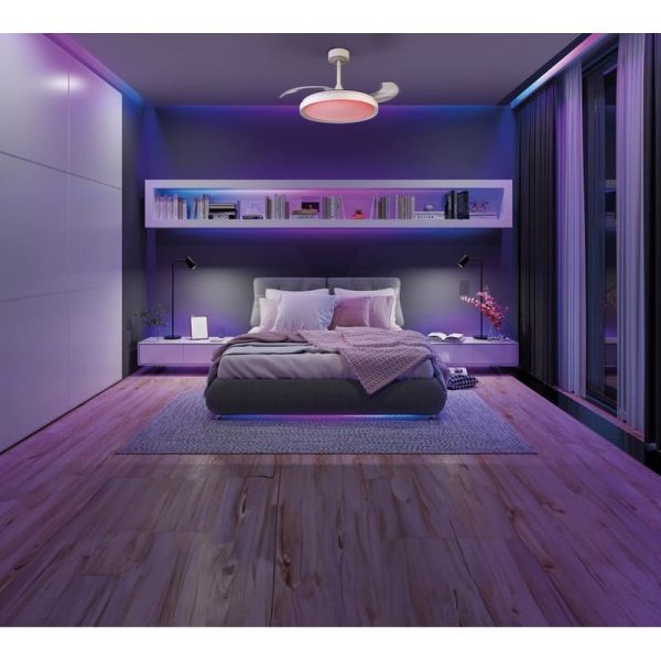 Ventilador Lâmpada LED 40W RGB Raimbow SIBERIA MINI 28W Preto 2700K-5000K, 2500 Lm Ø43cm