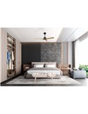 Ventilador LED 30W con aspas THAI 35W Blanco+Madera 2700K-5000K, 2400 Lm 