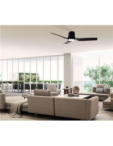 Ventilateur de plafond LED 30W USHUAIA 35W Noir 2700K-5000K, 2400 Lm