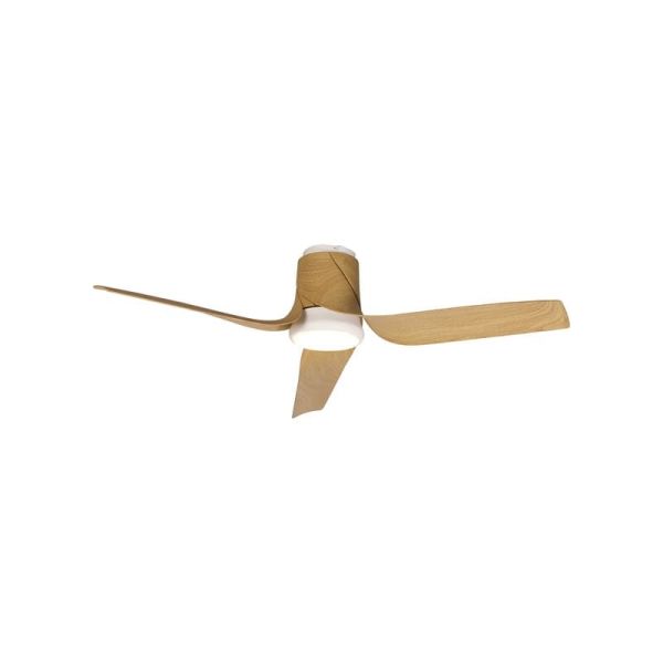 Ventilador de techo LED 30W USHUAIA 35W Blanco+Madera 2700K-5000K, 2400 Lm 