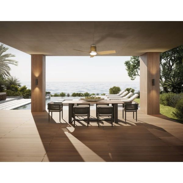 Ventilador de Teto LED USHUAIA 30W 35W Branco+Madeira 2700K-5000K, 2400 Lm