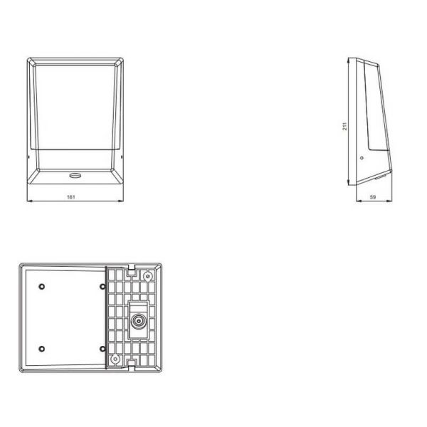 Aplique de pared LED exterior KASAI sensor oscuridad medidas producto