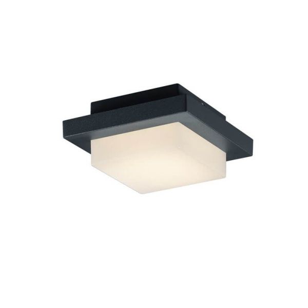 Aplique de pared LED/plafón de techo exterior HONDO cuadrado en un techo