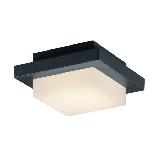 Aplique de pared LED/plafón de techo exterior HONDO cuadrado detalle tulipa