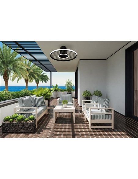 Plafón LED 45W Ventilador 30W SOHO Negro 2700K-5000K, 3150 Lm 