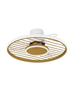 Plafonnier LED 45W Ventilateur 30W SOHO Blanc+Bois 2700K-5000K, 3150 Lm