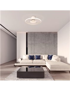 Plafón LED 45W Ventilador 30W SOHO Blanco+Madera 2700K-5000K, 3150 Lm 2