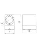 Aplique pared LED TIBER forma pivotante uso exterior medidas