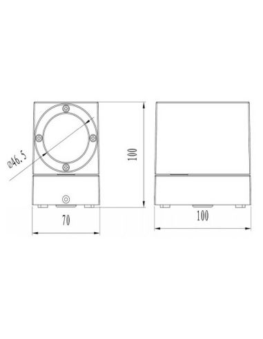 Applique LED TIBER forme pivotante usage extérieur dimensions