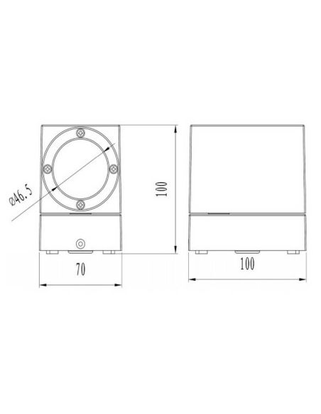 Aplique pared LED TIBER forma pivotante uso exterior medidas
