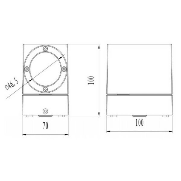 Aplique pared LED TIBER forma pivotante uso exterior medidas