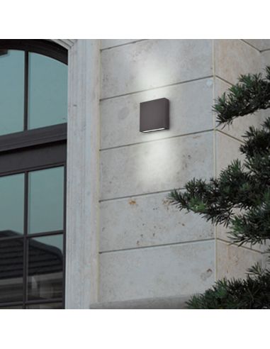 Aplique de pared LED exterior THAMES luz arriba y abajo 14cm detalle producto