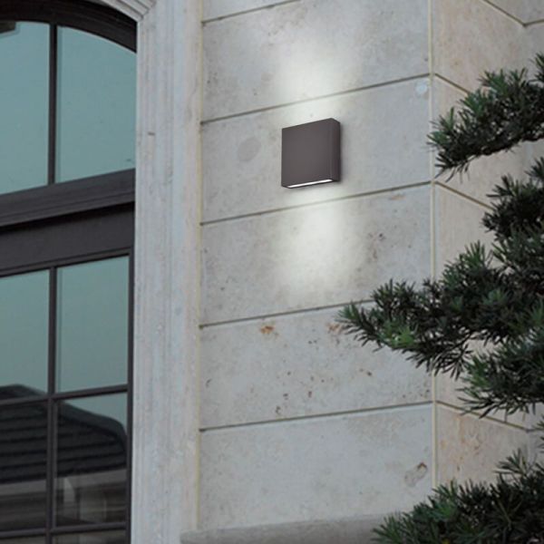 Aplique de pared LED exterior THAMES luz arriba y abajo 14cm detalle producto