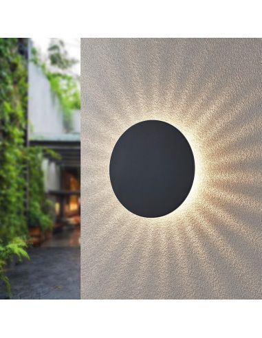 Aplique LED redondo para exterior BELLY iluminação indireta em uma parede