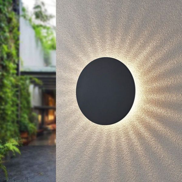 Aplique LED redondo para exterior BELLY iluminação indireta em uma parede