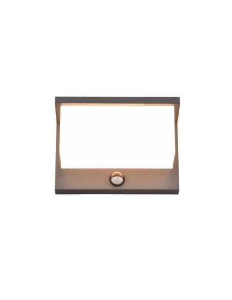 Aplique pared LED para exterior NESTOS rectangular vista frontal encendido