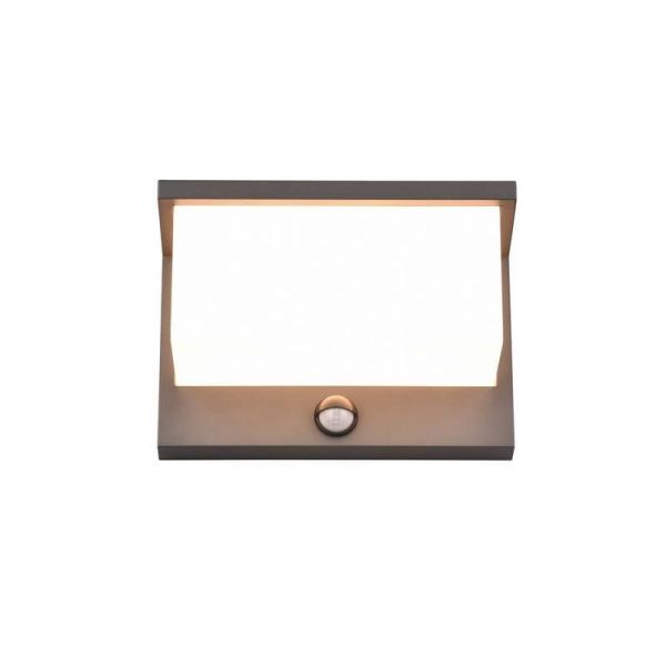 Aplique pared LED para exterior NESTOS rectangular vista frontal encendido