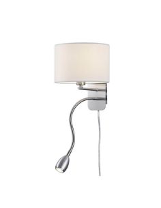 Aplique de pared HOTEL con pantalla de tela 2 luces pantalla blanca