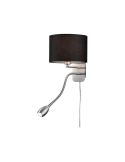 Aplique de pared HOTEL con pantalla de tela 2 luces pantalla negra