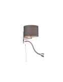 Aplique de pared HOTEL con pantalla de tela 2 luces pantalla gris