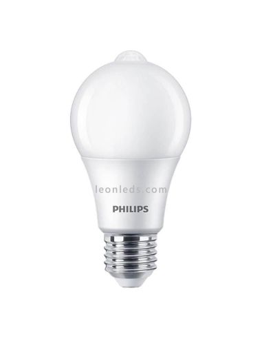 Bombilla E27 LED con Sensor de Movimiento 8W Reemplazo 60W Luz Calida 2.700K 8718699782733 | LeonLeds.com