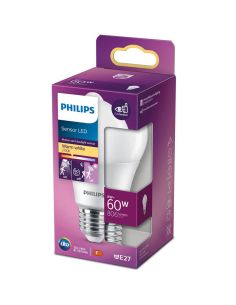 Bombilla E27 LED con Sensor de Movimiento 8W Reemplazo 60W Luz Calida 2.700K 8718699782733 | LeonLeds