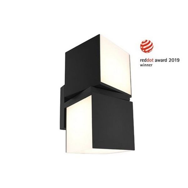 CUBA Aplique LED para exterior 360º cabeça dupla 24,4W antracite/preto mate 3000K/4000K
