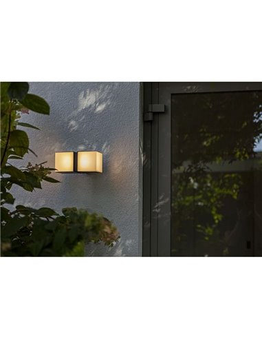 CUBA Aplique LED para exterior 360º cabeça dupla 24,4W antracite/preto mate 3000K/4000K