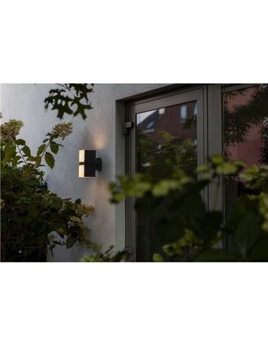 Aplique de pared LED para exterior CUBA 360º con doble cabezal 24,4W antracita/negro mate 3000K/4000K