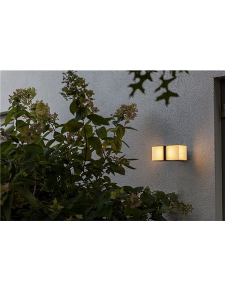 Aplique de pared LED para exterior CUBA 360º con doble cabezal 24,4W antracita/negro mate 3000K/4000K